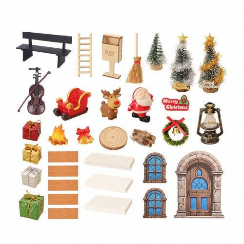 33 Pieces Miniature Scene Accessory Assortment Rustic Miniatures Small