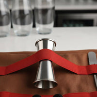 Portable Bartender Tool Kit Leather Handle Bartender Tool Roll Bag for Parties