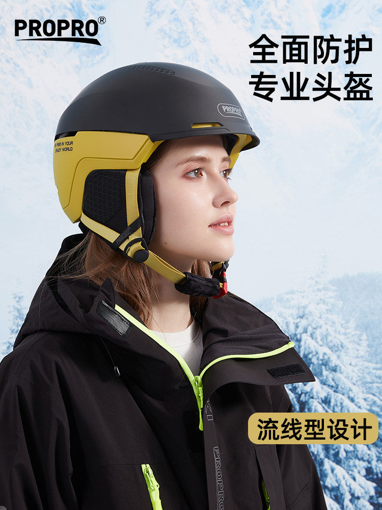 PROPRO滑雪头盔男女款单双板成人保暖雪盔专业滑雪护具新款