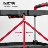 折叠款塑料手推车三层道具车影视车汽修车移动便携多功能四轮