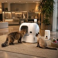 Automatic Cat Waste Container Anti-Scattering Enclosed Cat Waste Container Intelligent Pet Supply for Cats, Home, Living Room