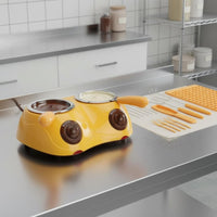 Easy to Use Electric Chocolate Melting Pot Double Pot Chocolate Fondue Set Baking Supply for Bakers, Parties