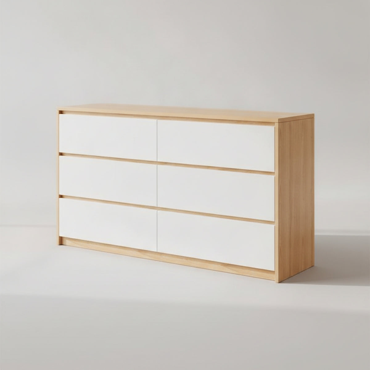 Chest of Drawers Minimalist Dresser Floor-Standing Chest of Drawers with Cut-out Handles for Bedroom, Living Room, Apartment