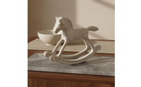 Cast Iron Rocking Horse Statue Retro Rocking Horse Figurine Antique Finish Decorative Item for Showroom, Sales Office, Entryway