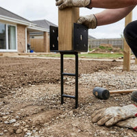 Ground Stake Post Base Welded Metal Post Anchor Bolt Hole for Deck Building