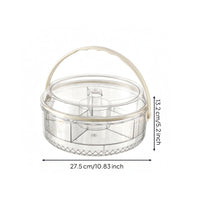 Compartment Food Tray Carry Handle Fruit Storage Container Faceted