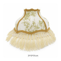 Lampshade with Fringe Romantic Lampshade with Tassels Printed for Reading Corner