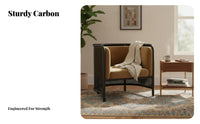 Wooden Frame Woven Chair Retro Aesthetic Accent Seating Centuryera Modern Design Sturdy Construction for Homeowners