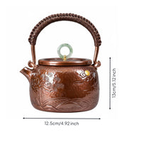 Hand-Hammered Copper Teapot Coatinguncoated Drinkware