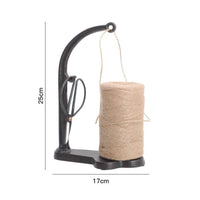 Twine Winder Ornament Antique-Style Jute Twine Decoration Dark Metal Finish