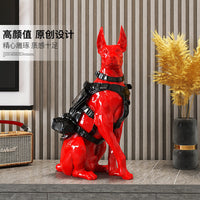 Doberman Dog Figurine for Home Decor, Modern Minimalist Style, Resin, Gift for Housewarming