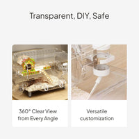 Acrylic Hamster Cage, Transparent Multi-Level Villa