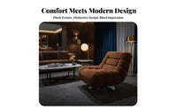 Rotating Barrel Chair Vintage design Oversized rotate Barrel Chair Sherpa Upholstery firm support Foam for Apartment Dwellers