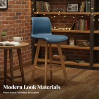 Rotating Bar Stool with Spine Supportrest Footrest Included Counter Chair Stable Base Vintage Design for Homeowners, Bistro