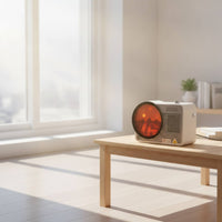 Mini Electric Fireplace Heater Quiet Desktop Fireplace Heater Compact for Office