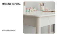 Height-Adjustable Writing Desk Creamy pale Finish Adjustable Kids Desk Paint Easy to Clean for Studying, schoolwork