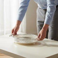 Filigree Tray Raised Rim Mirror Polished Round Tray Standing Feet