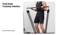 Metal Clip Fasteners Pilates Bar Kit Black Pilates Bar with Resistance Bands