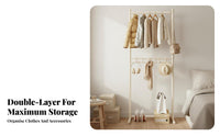 Large Capacity Floor Standing Clothes Rack Space-Saving Stand-Al Single Standing Clothes Rack Multi-Functional Stand-Al Single Standing Garment Organizer Heavy Duty for Students, Renters, Homeowners, Bedroom, Dorm Room, Entryway, Apartment