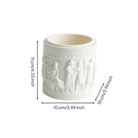 Embossed Planter Compact Cylindrical Planter Plant Pot for Balcony