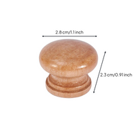 Wooden Cabinet Knob, Mushroom Shape Handle, Natural Wood