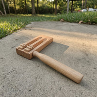 Wood Instrument Block with Handle Hardwood Resonant Percussion Instrument for Young Children