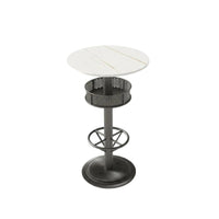 utilitarian Bar Table and Stool Combo High-Leg Construction Pub Furniture Space-Saving Easy to Clean for Homeowners, Bistro