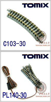 火车模型N型TOMIX MINI弯轨岔道单根 C103 C140 C177 PR140 PL140