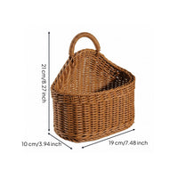 Woven Plastic Basket Indoor Rattan-Like Storage Basket Multipurpose