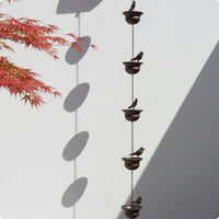 Metal Rain Chain Anti-Rust Finish Bird Rain Chain Easy to Hang for Courtyard