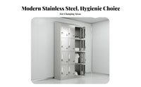 Rust-Resistant Stainless Steel Locker Sturdy & Long-Lasting Multi-Door Personnel Locker Heavy Duty Industrial Changing Cabinet Easy to Clean for Employees, Business Owners, Factory, Workshop, Bathroom, Hospital