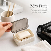 Transparent Flip-Top Soap Dish with Lid and Drainage for Home, Travel, and Dorms