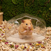 Transparent Hamster Sand Bath with Removable Lid, Dual Function Hamster Sand Bath and Hamster Bath Toilet for Golden Hamsters