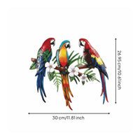 Metal Parrot Wall Art Weather Resistant Avian Sculpture Wall Decor Bright Shades Residence Decoration for Patio