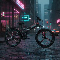 Electric Mountain Bike Foldable Mountain Bike Disc Brakes Power Assist Assist Electric Bike for Rough Terrain, Outdoor, Travel