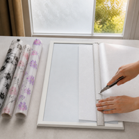 Self-Adhesive Frosted Privacy Window Film for Bathroom and Balcony, Light Transmitting Opaque Glass Sticker