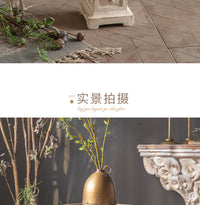 法式复古实木小茶几迷你阳台休闲小圆桌沙发边几创意客厅雕花角几
