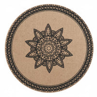 Round Jute Placemat Decorative Woven Round Placemat Versatile Use Boho Dining Heat-Resistant Pad for Restaurant, Wedding