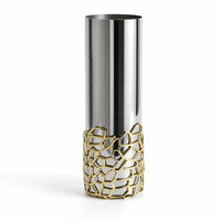 Cylindrical Vase Mirror-Polished Metal Vase Tall for Living Room, Dining Table