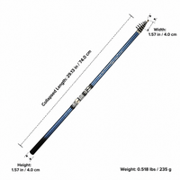 Carbon Fiber Telescopic Fishing Rod, 5 Section Very Hard Fishing Pole, Portable Freshwater Fishing Rod for Stream, Reservoir, Pond