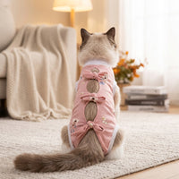Cat Recovery Suit with Tie Straps, Sleeveless Turtleneck Spay Recovery Suit, Post Surgery Cat Suit, Casual Cat Wear for Post-Surgery Recovery