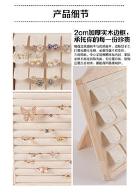 实木纹耳钉展示架挂件耳饰品展示道具耳环架子展示架珠宝直播道具
