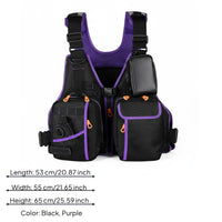 Fishing Life Vest Quick-Release Buckles Water Safety Jacket Zip Pockets
