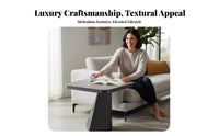 Light Luxury Aesthetic Geometric Base Side Table Italian design Design Geometric Pedestal Table Stone-Look Top Living Room Furniture multi-functional Use for Interior Designers, Apartment Dwellers, Homeowners, Balcony, Small Spaces, Bedroom, Entryway