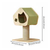 Small Cat Climbing Frame Space-Saving Cat Clawing Post with Bed Easy to Assemble Pet Furniture for Kittens, Indoor