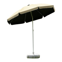 Tiltable Outdoor Umbrella with Steel Pole and Black Coating