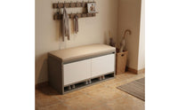 Shoe Storage Cabinet Bench Adjustable Shelves Entryway Shoe Bench Handle-Less Design for Hallway, Closet