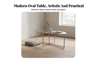 Tripod Base Oval Table Wabi-Sabi Aesthetic Household Furniture Minimalist Design Vintage Inspired for Living Room, Small Spaces