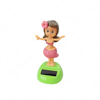Solar Hawaiian Dancer Girl Compact Size Solar Dashboard Ornament Light Activated