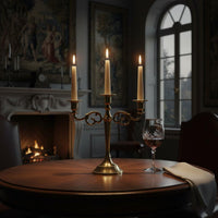 3-Arm Candelabra Elegant Triple Candle Stand Stable Base for Wedding, Hotel